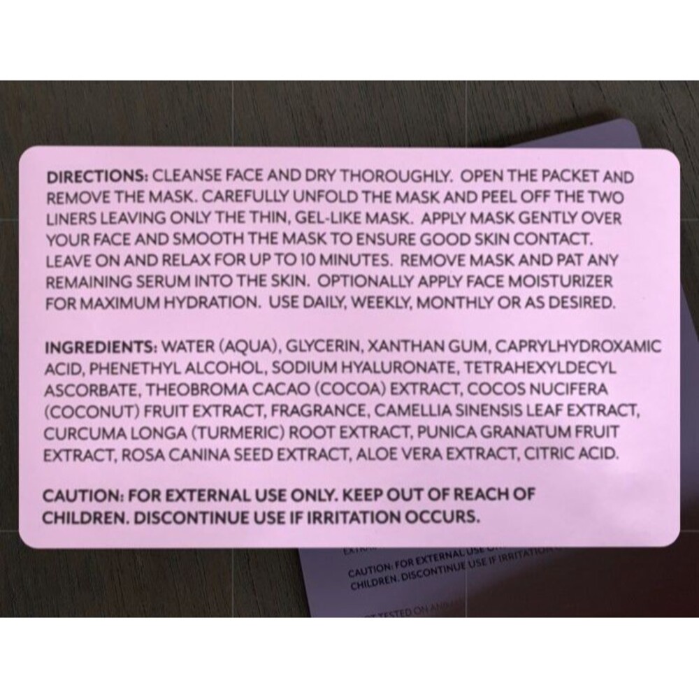 Trader Joe's Hydrating Biocellulose Face Mask Set of 2 Masks Ships Quick - Picture 2 of 6